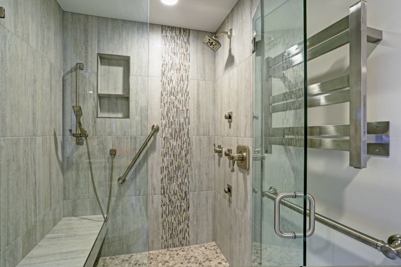 Modern Shower with Artistic Tiles